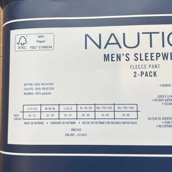 Nautica Men's Fleece Sleepwear Pants 2-Pack - Picture 3 of 4